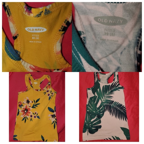 OLD NAVY FLORAL RACER BACK TANKS SIZE XS 5 FITTED - Picture 3 of 5